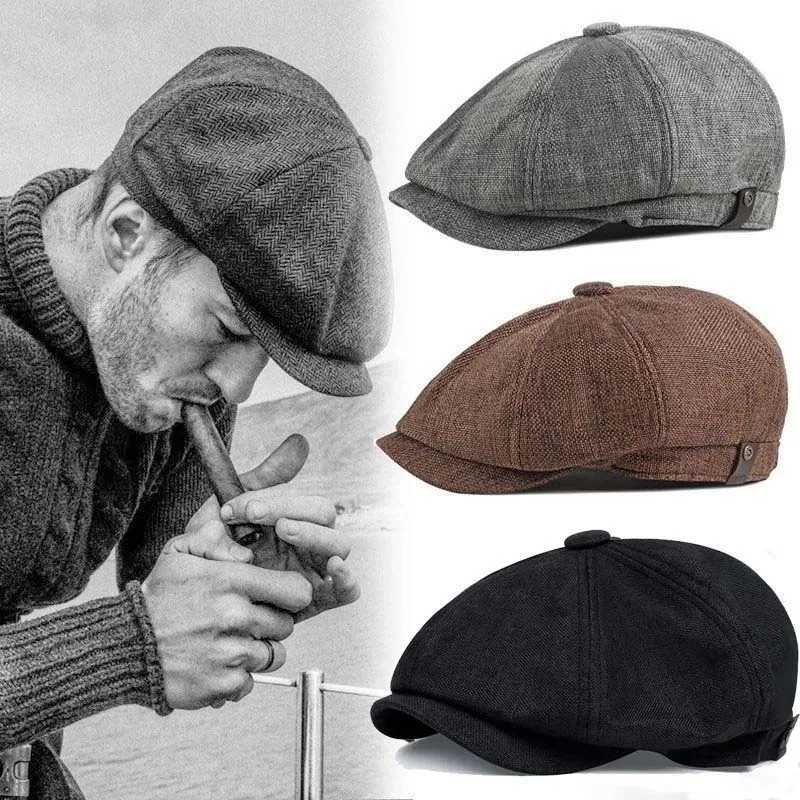 Men Casual Peaky Blinders Hat Spring Autumn Retro Beret Hats Wild Casual Hats Unisex Wild Octagonal C Girl Newsboy English Hat XJ250823