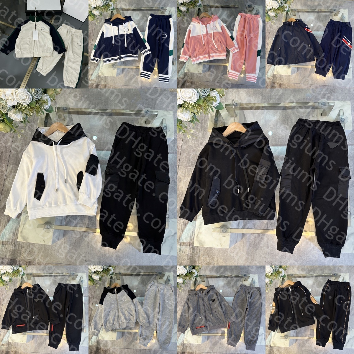 Kids Clothes 2-Piece Sets Jackets Pants Casual Toddlers Tracksuits Designer Zipper Hoodies Boys Girls Children Youth Hooded Cardigan Coats Spring-image-1072203627