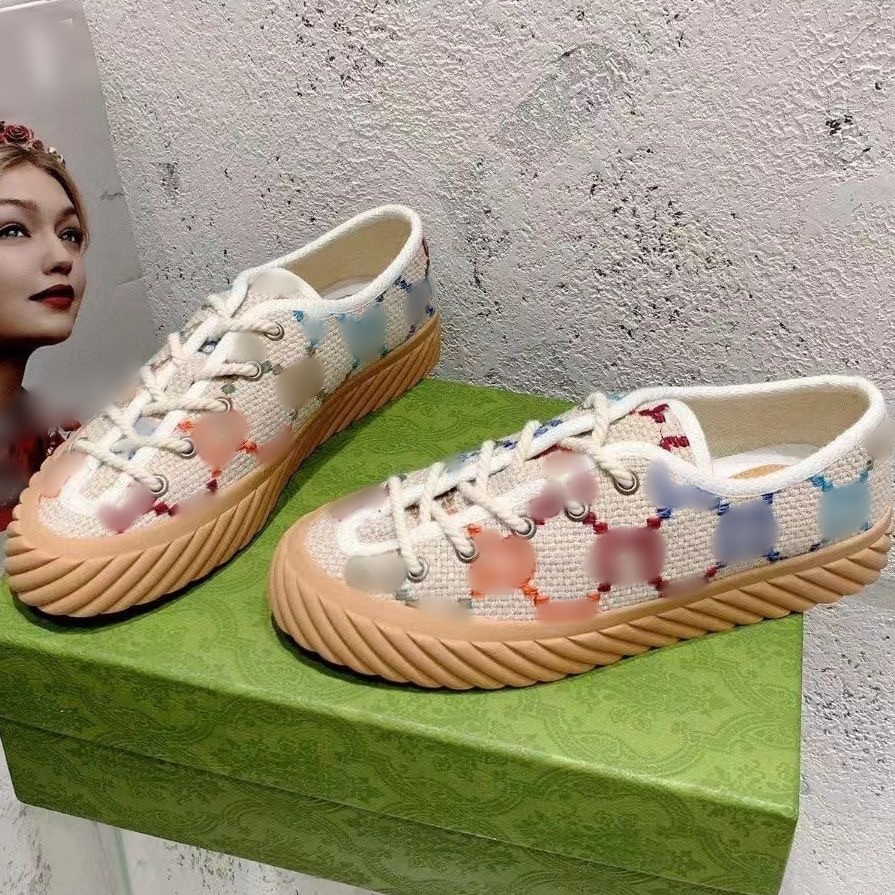 Canvas Casual shoes Luxurys Designer Womens Shoe Italy Rubber Sole for Stretch Cotton Low platform Top Mens woman Sneaker 8.23 02
