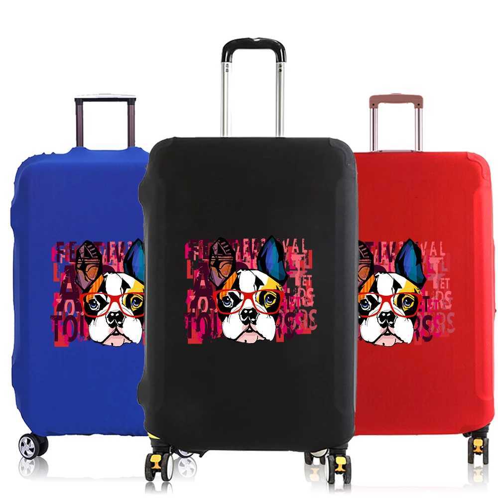 Couvercle de couverture de bagages Couvertures de bagages accessoires de voyage Boîtier de protection pour le motif de chien Couverture de poussi