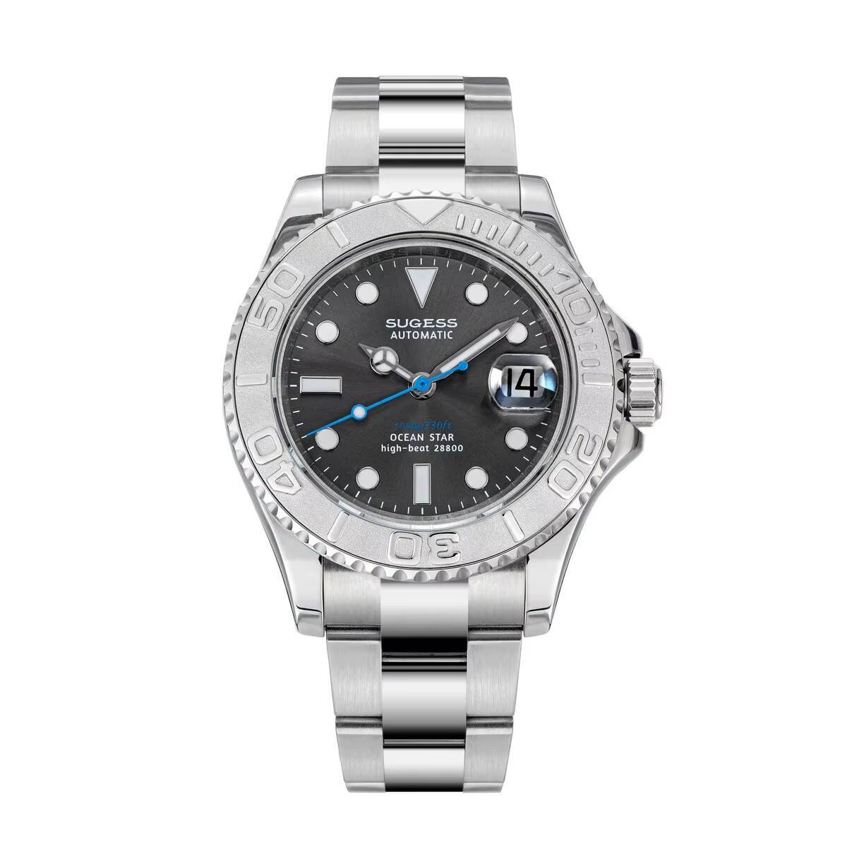 Sugess Free Ship High Quality Sapphire 10atm Classical Mechanical Automatic Stainless Steel ST2130 Vintage Watch Man for Sale