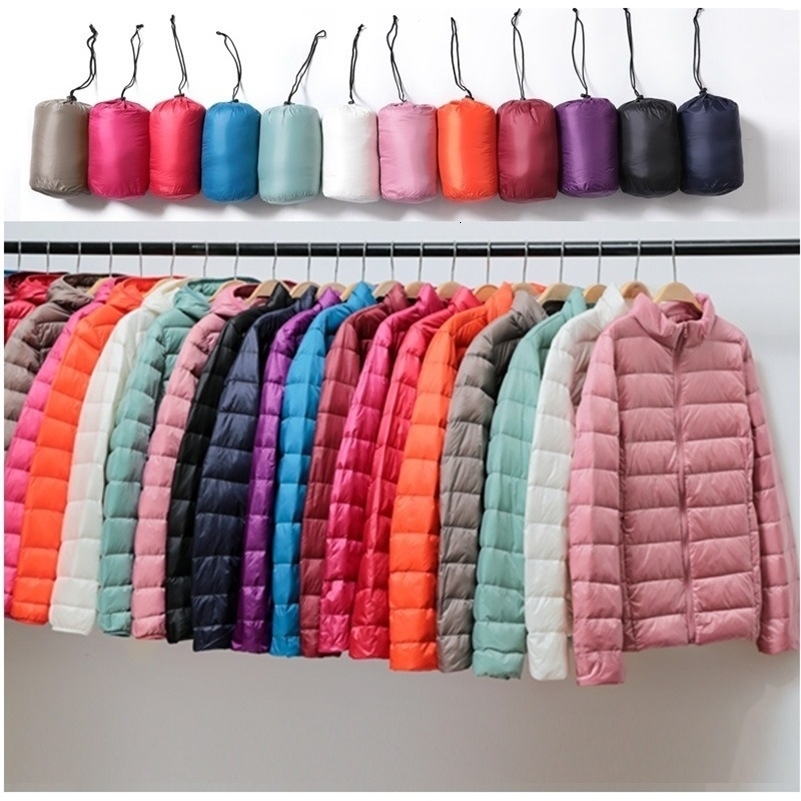 Femmes légères courte matelassé de canard baisse de veste parkas de bouffant plumes plus en trop de vent de vent pression froide à la baisse des