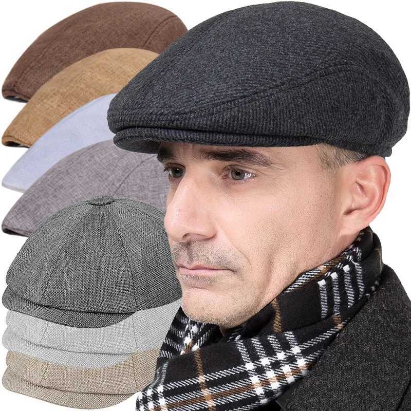 British Retro Beret Breathable Classical Artist Hat Painter Stripe Octagonal C Unisex Multicolor Sunshade Cotton Linen Berets XJ250823