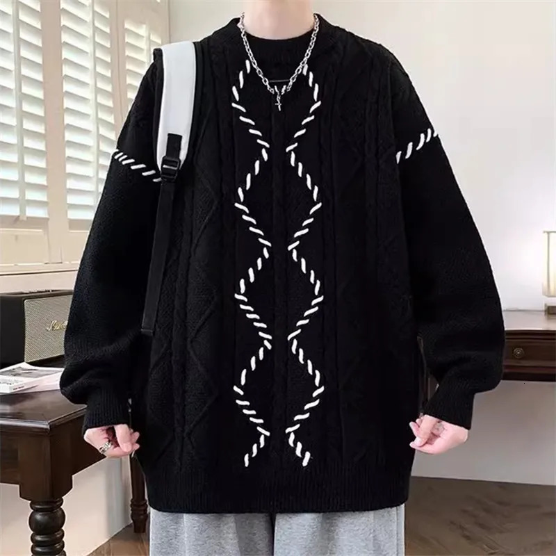 Autumn Winter Casual Sweater Men O-Neck Youthful Vitality Couple Knit Pullovers Loose Knitted Sweater Fashion Streetwear Man 250815