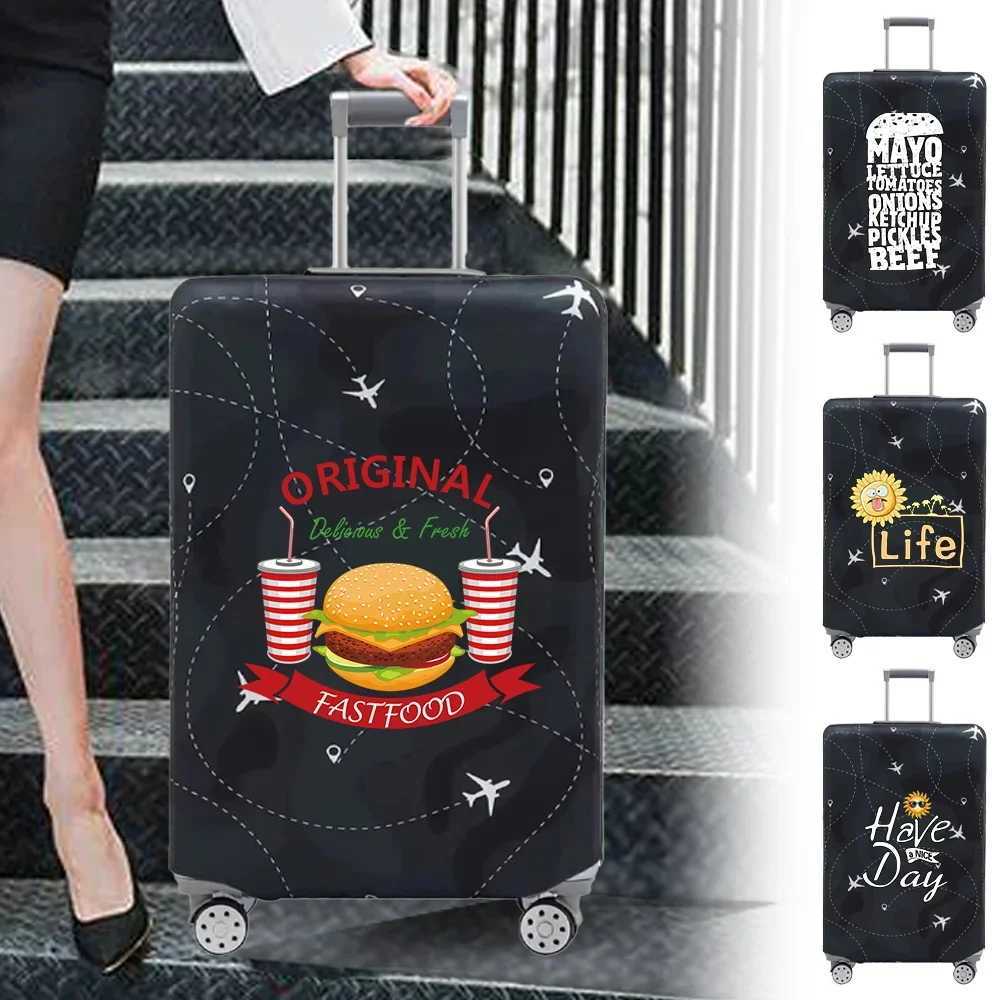 Couvre-bagages Stretch Tissu Fabric de valise Protector Baggage Couvrette de boîtier adaptée à 18-32 pouces Case de valise Série alimentaire impr