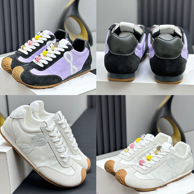 designer Women Ballet Runner Sneaker 2.0 nylon calfskin sports shoes Mens fashionable casual Sneaker Rubber sole breathable Fashionable classic runw