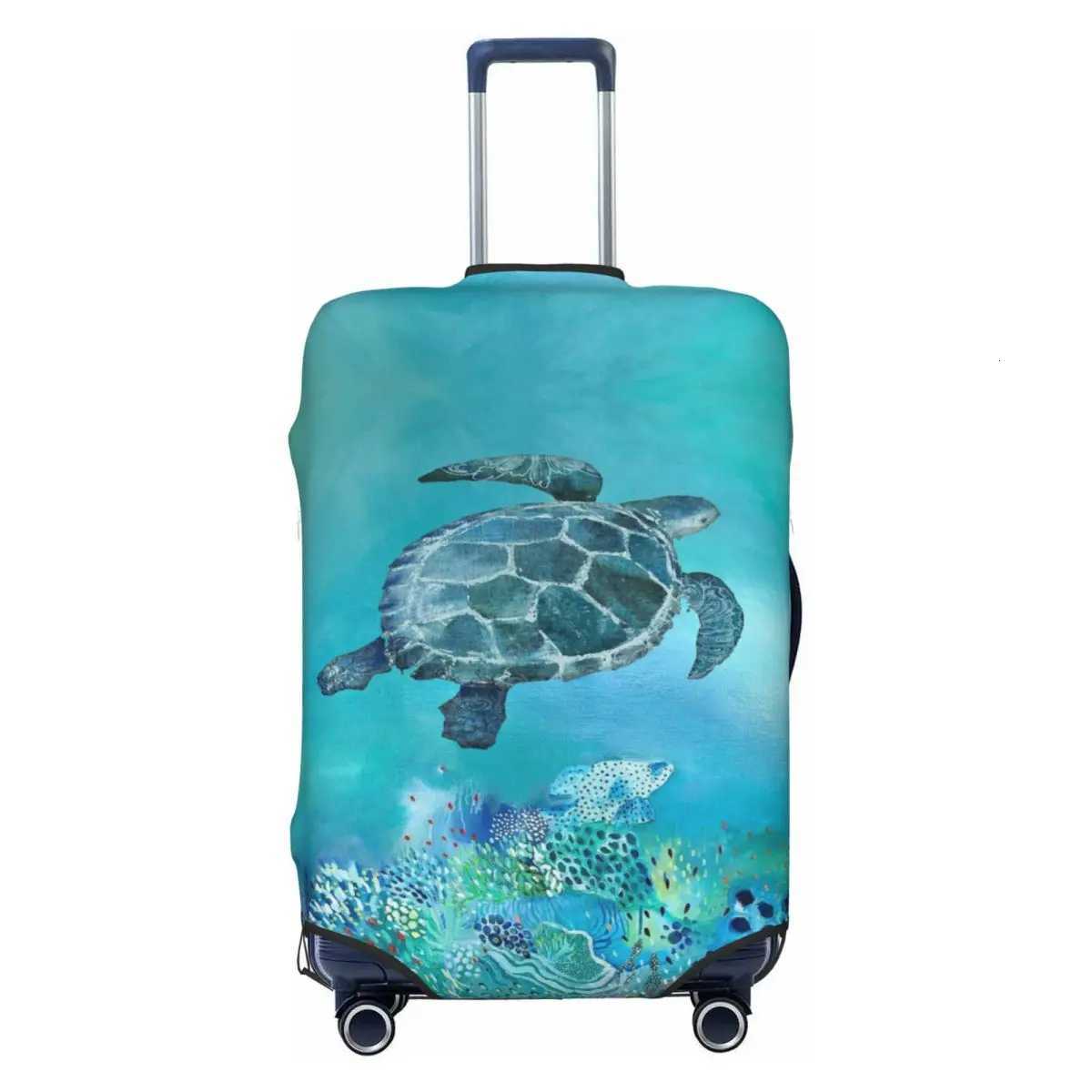 Couvre-bagages de 18 à 32 pouces sur les bagages de tortue de mer de mer personnalisé Protecteur mignon Couverture de protection de voyage W25082