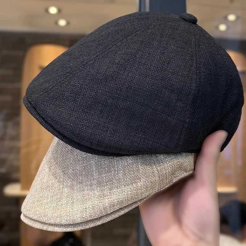 Nouvelle mode Bérets de coton décontracté pour femmes hommes couleurs solides rétro d'automne hiver avant C