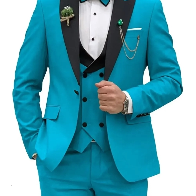 Slim Fit Men Costumes Double Groom Formal Business Blazer Blazer Set Lapel Party Wedding Tuxedo Jacketvestpants250822