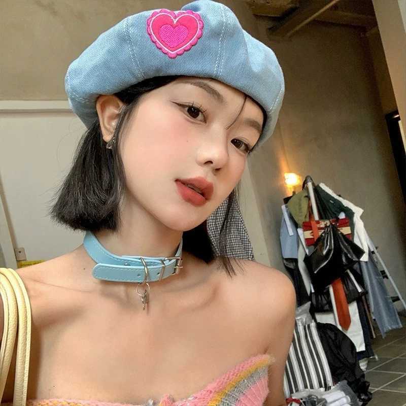2025 New Cowboy Beret Female Hot Girl Sweet Face Show Small Versatile Hat Big Head Circumference Hat XJ250823
