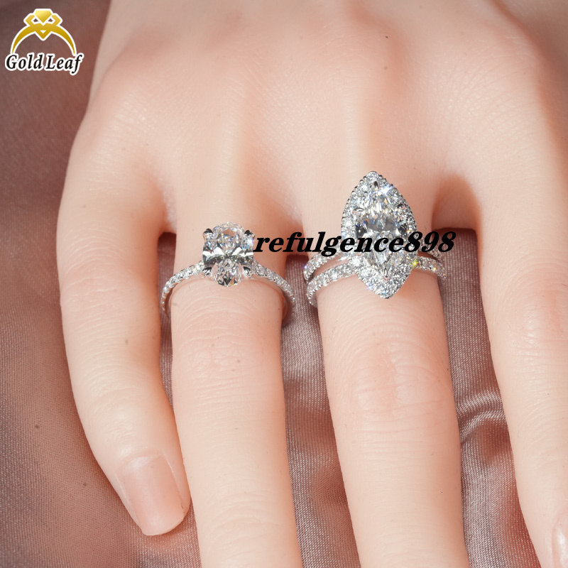 Goldleaf Customize Jewelry with IGI Certification 14k 18k White Gold 1ct 2ct 3ct D VVS Marquise Shape Lab Grown Diamond Ring