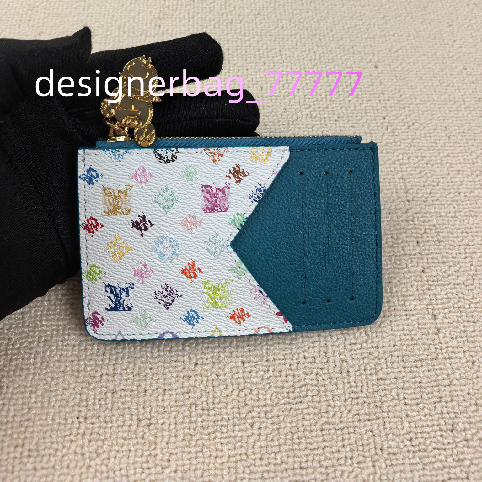 Designer business cardholder Takashi Murakami luxury brand wallet, men's and women's credit card holders, leather keychain wallet, fashion