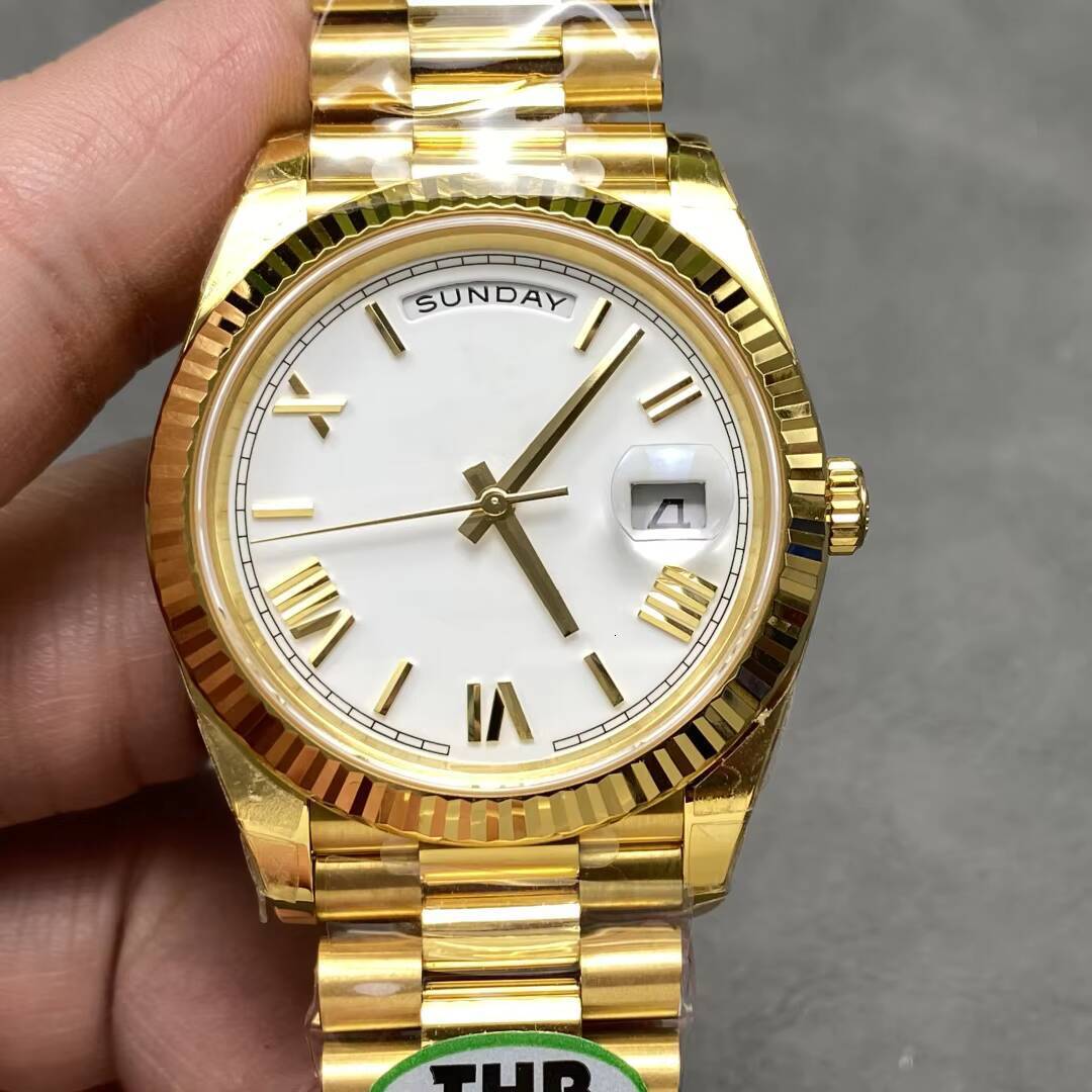 THB Factory Automatic Mechanical Gold Date Display 3255 Movement Men's Watch for 205g