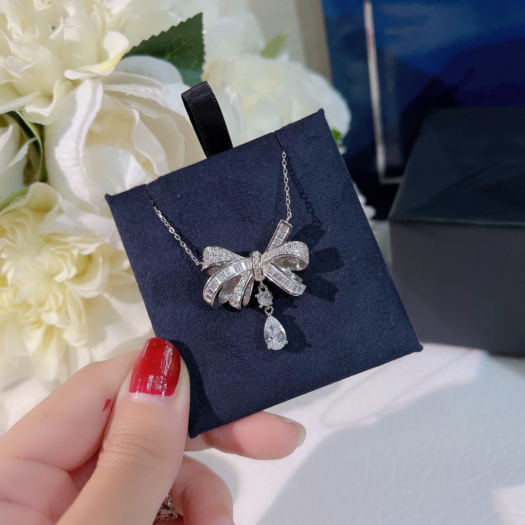 Designer Crystal 925 Collier de bijoux en argent Boucles d'oreilles Top Quality Never Fade Fode Fashion Counter Advanced Materials Premium Cadeau