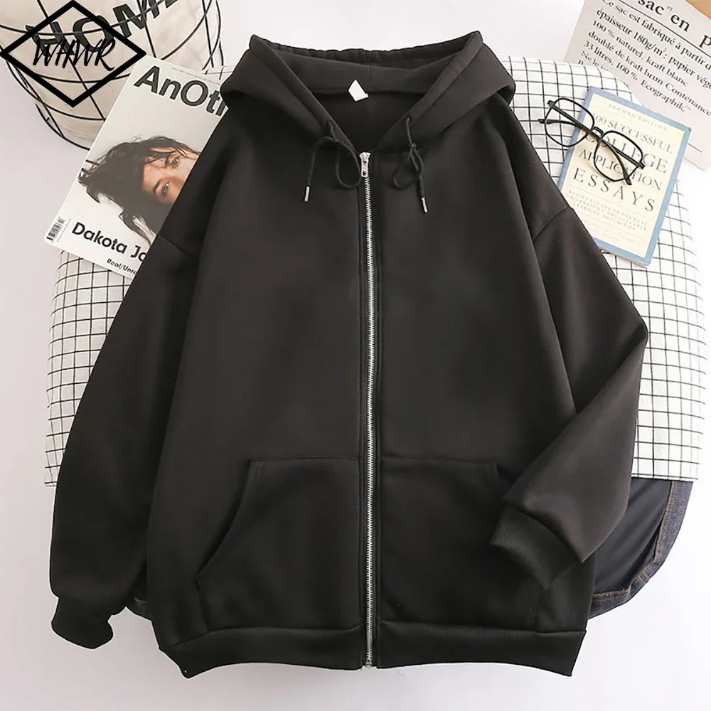Mens Fleece Jackets Fashion Zipper Sweatshirts Spring Autumn Loose Casual Hoodies Womens Y2k Long Sleeve Solid Hooded Jacket 250815
