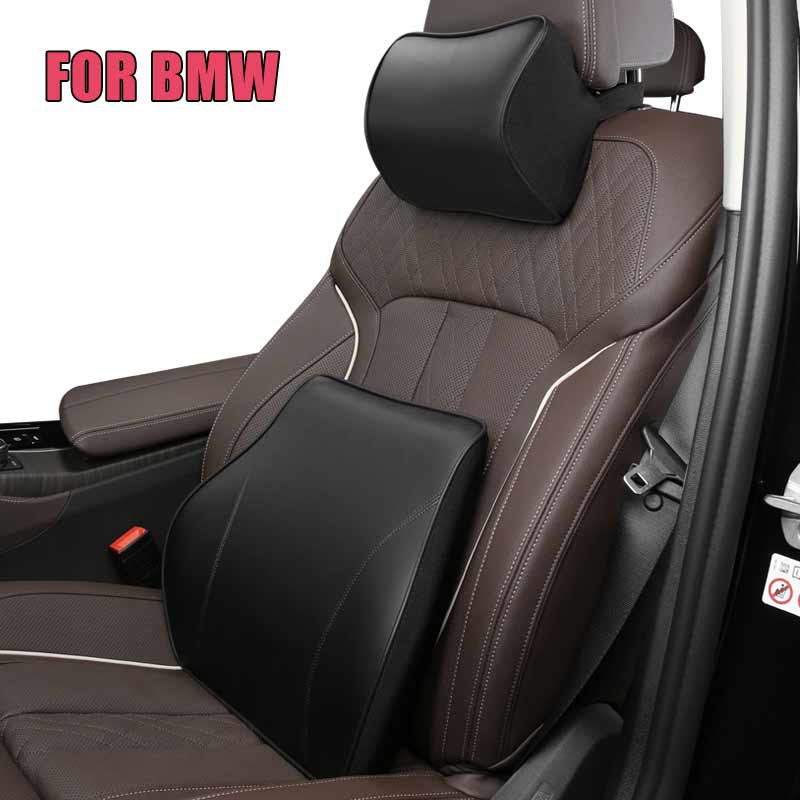 Premium NAPPA Badge Leather Car Neck Pillow For BMW F30 F31 F32 F34 F20 F21 F07 F10 Backrest Support Cushion Brand Badge Headrest Auto Parts