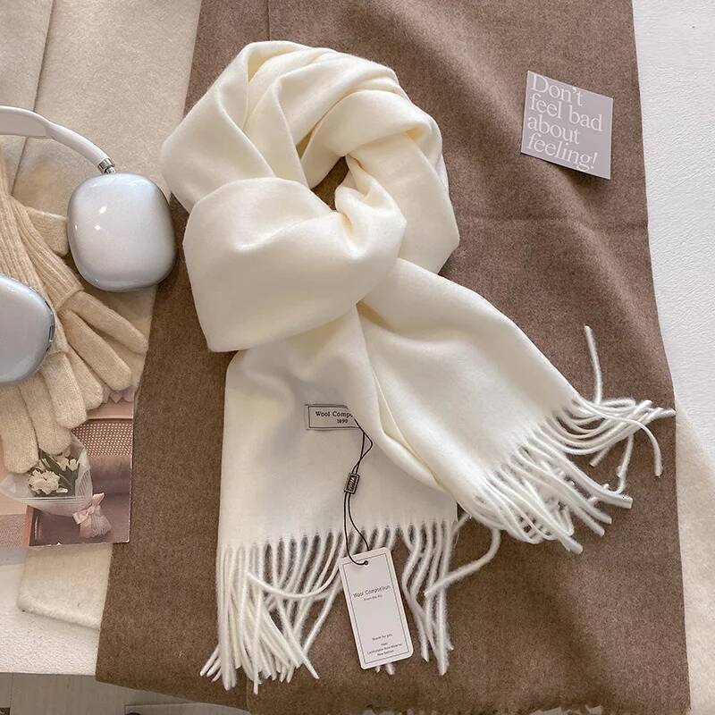 Winter Wool Scarf Women Cashmere Warm Pashmina Brand Foulard Female Shawls Wraps Thick Soft Bufanda Scarves Stole 2024 ddmynov