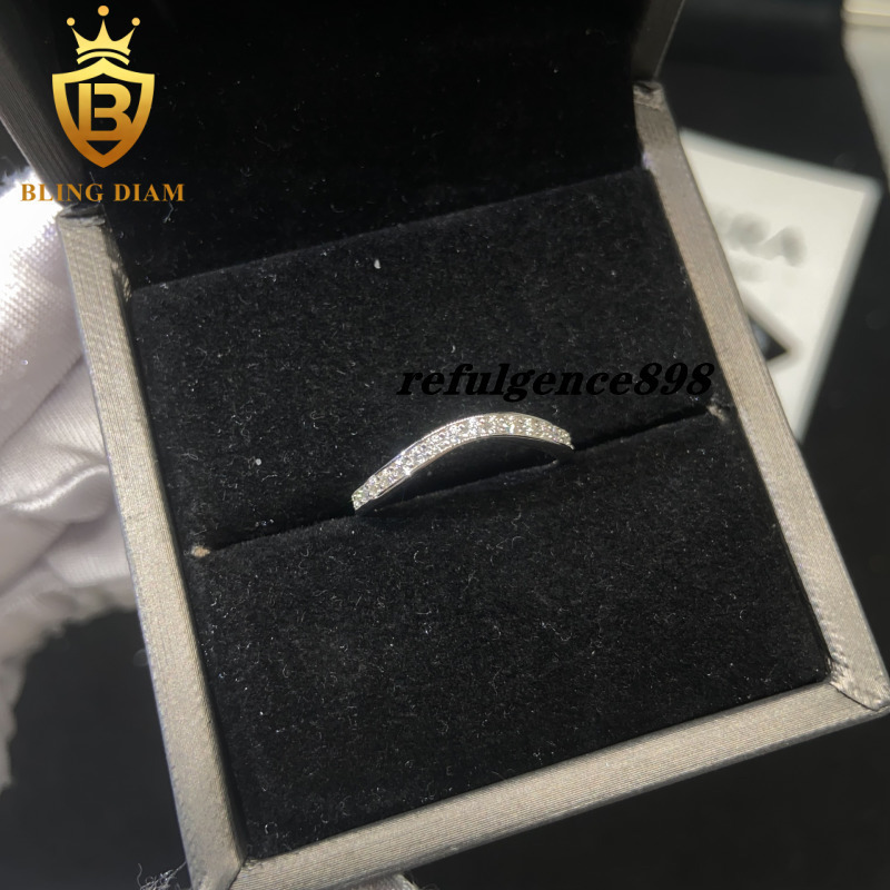 925 Sterling Silver Moissanite Ring Single-Row Diamond RingIced Out Moissanite HipHop Style Jewelry Ring Pass Diamond Test GRA