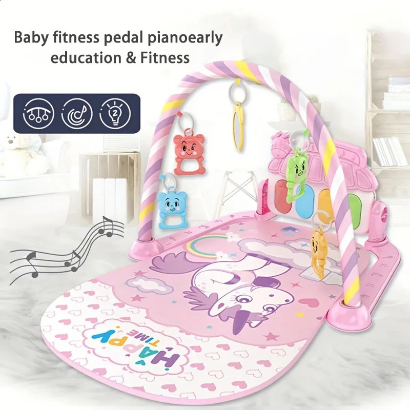 Baby Fitness Stand Toy Born Baby Music Pedal Piano Crawling Mat Baby Toy250823