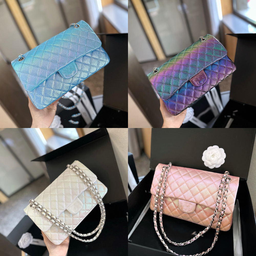 cf Fashion Womens Shoulder bag Caviar Bag Leather diamond check silver hardware Metal c buckle luxury handbag matelasse chain crossbody bag Portable