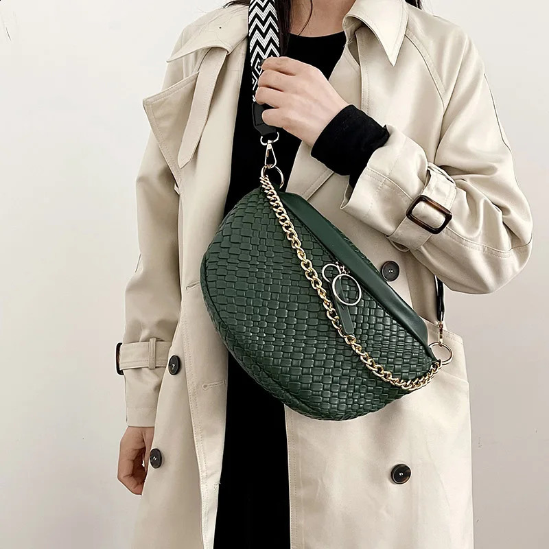 Sac à taille à motif tissé dames Fanny Pack Sac à poitrine de haute qualité sac d'épaule de mode Femelle Bands Bags Crossbody Sacs 250815