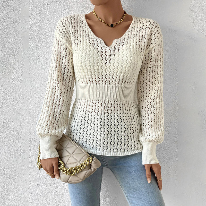 Designer Clothing Women's Knitted Sweater Hollow Design Women's