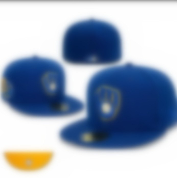 8Baseball Brewers 2025 Mens Baseball Team 2024 World Series Champions Full Closed Caps Summer Letter Bone Black Color Casual Sport Flat Fitted Hats
