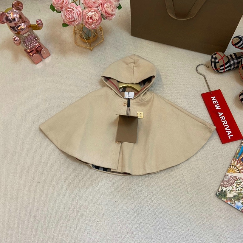 Baby Girl Designers Clothes Spring and Autumn Coat Cloak Baby Cloak Pure Cotton Double layered Girl Outerwear Thickened 0-5 Years Old