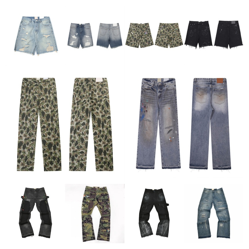 shorts pants men pants cargos Demon Designer men jeans Trousers Street wear Hip Hop Printed pant Military Retro Multi pockets Straight Loose Couple