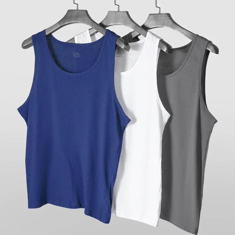 2PCS Mens pure cotton tank top It is breathable and formfitting suitable for young people can be used as a base layer fo 250823