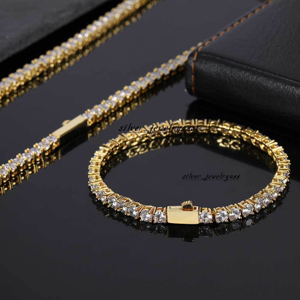 NUOYA Womens 5mm Tennis Chain Bracelet With Snap Clasp Iced Out Moissaniate Tennis Chain Bracelet Hip Hop Jewelry for Party