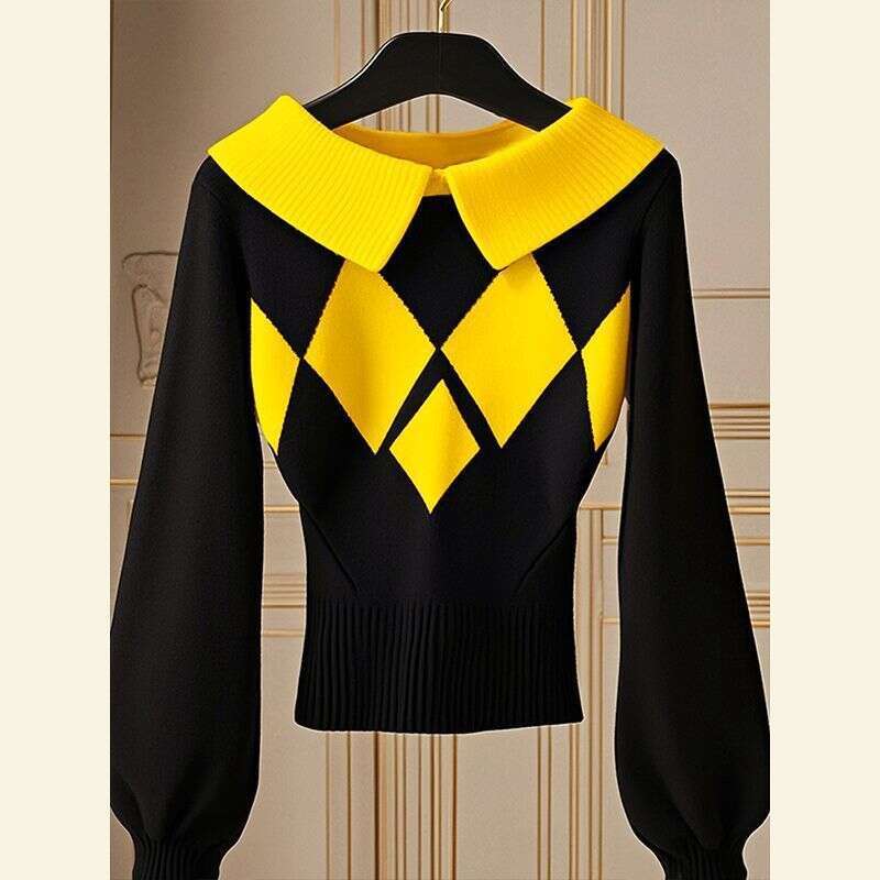 Vêtements pour femmes automne et hiver Nouveaux produits haut de gamme chic élégants niche de style paresseux dia tricot pull