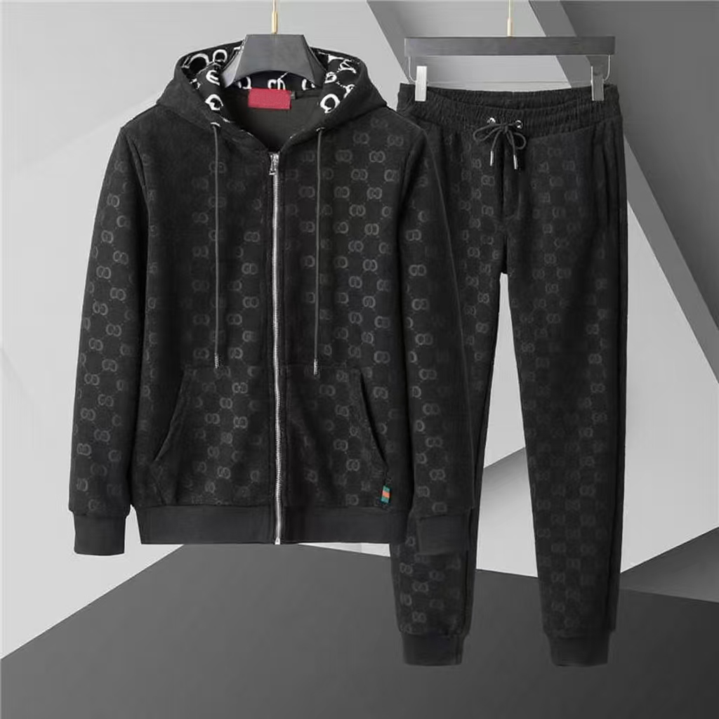 Designer Sportswear Fashionable Jacquard Letter Cardigan Mens Jogging Hoodie Casual Autumn Winter Embroidery G Zipper Jacket Pant Slim Hooded Tracks