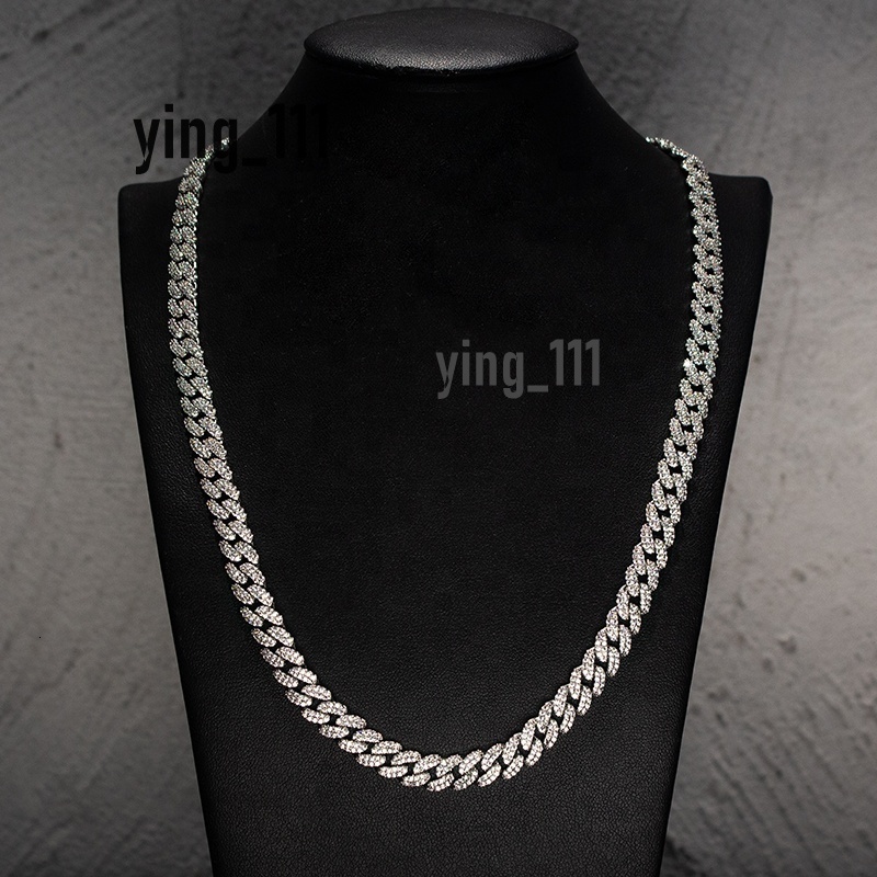 Factory Sale VVS Mossanite Necklace Miami 2 Rows Sterling Silver 925 6mm Moissanite Cuban Link Chain