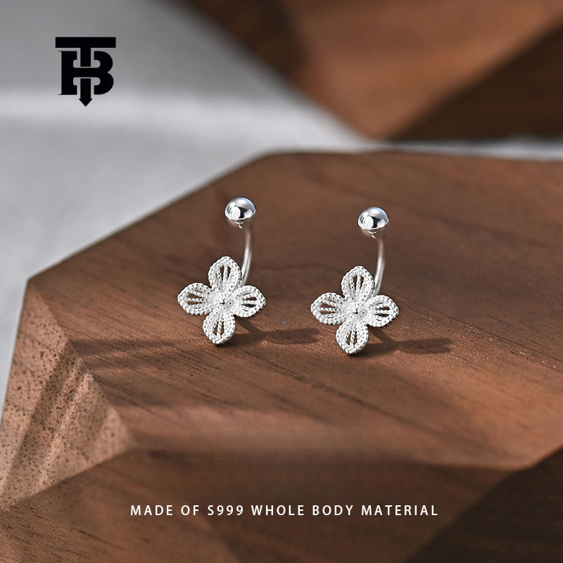 TB BHULAMTE Designer Women's Hollow Flower Earrings New Fresh And Fashionable Ear Studs Accessories Hanging Screw Style Luxury Jewelry Free Shi