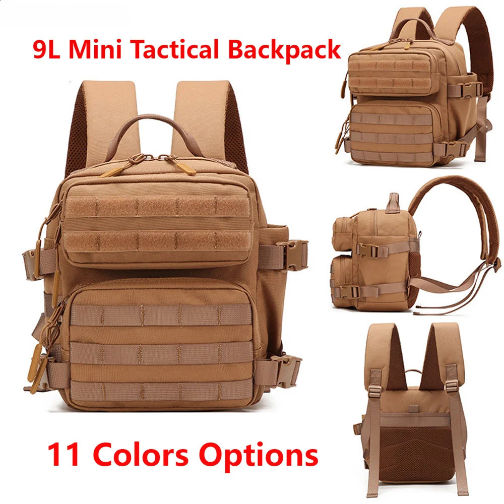 9L Sport Backpack MOLLE 3 Day Bug Out Bag Mini Outdoor Pack for Women Men EDC Camping Hiking Rucksack 250818