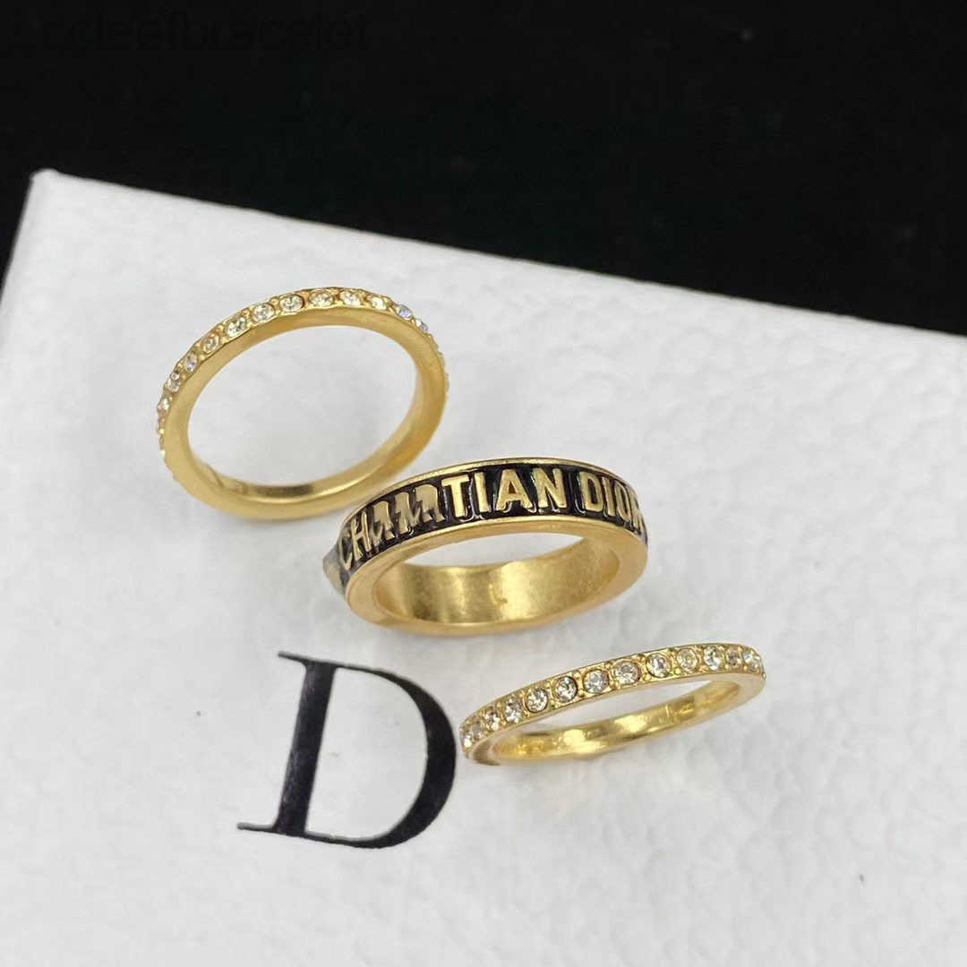 Designer High Quality Three piece Rings with diamond designer rings Women enamel letters Luxury Band rings Designer Jewelry Wedding party Gift Elega
