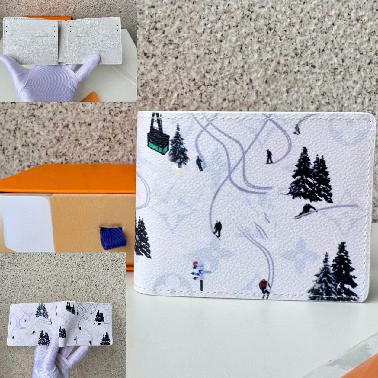 10A Leaher Box Foldable Case Prin Muli-card Slo Unisex Card Walle Holiday spors series syle fooball passpor bag designer holder