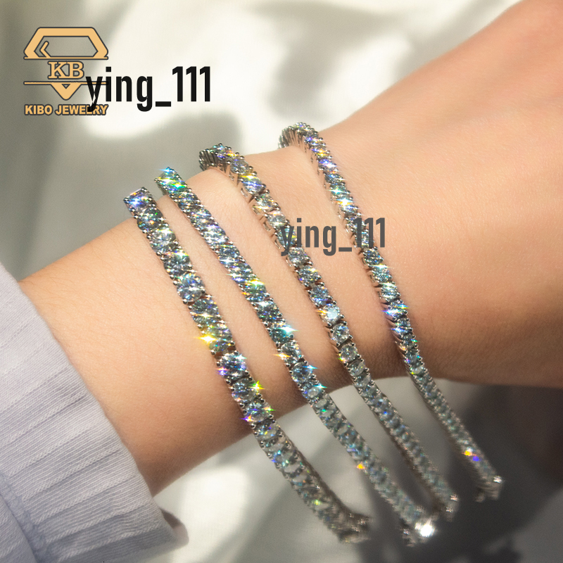 Vente chaude en gros 2 mm 3 mm 4 mm 5 mm Bracelet de tennis Moisanite 925 Sterling Silver VVS1 Bracelet Moisanite Bracelet Moisanite
