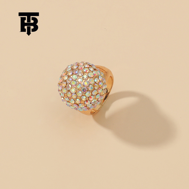 TB BHULAMTE Minimalist European And American Personality Fashion Accessories New All Diamond Women's Round Ring Luxury Retro Designer Jewelry F