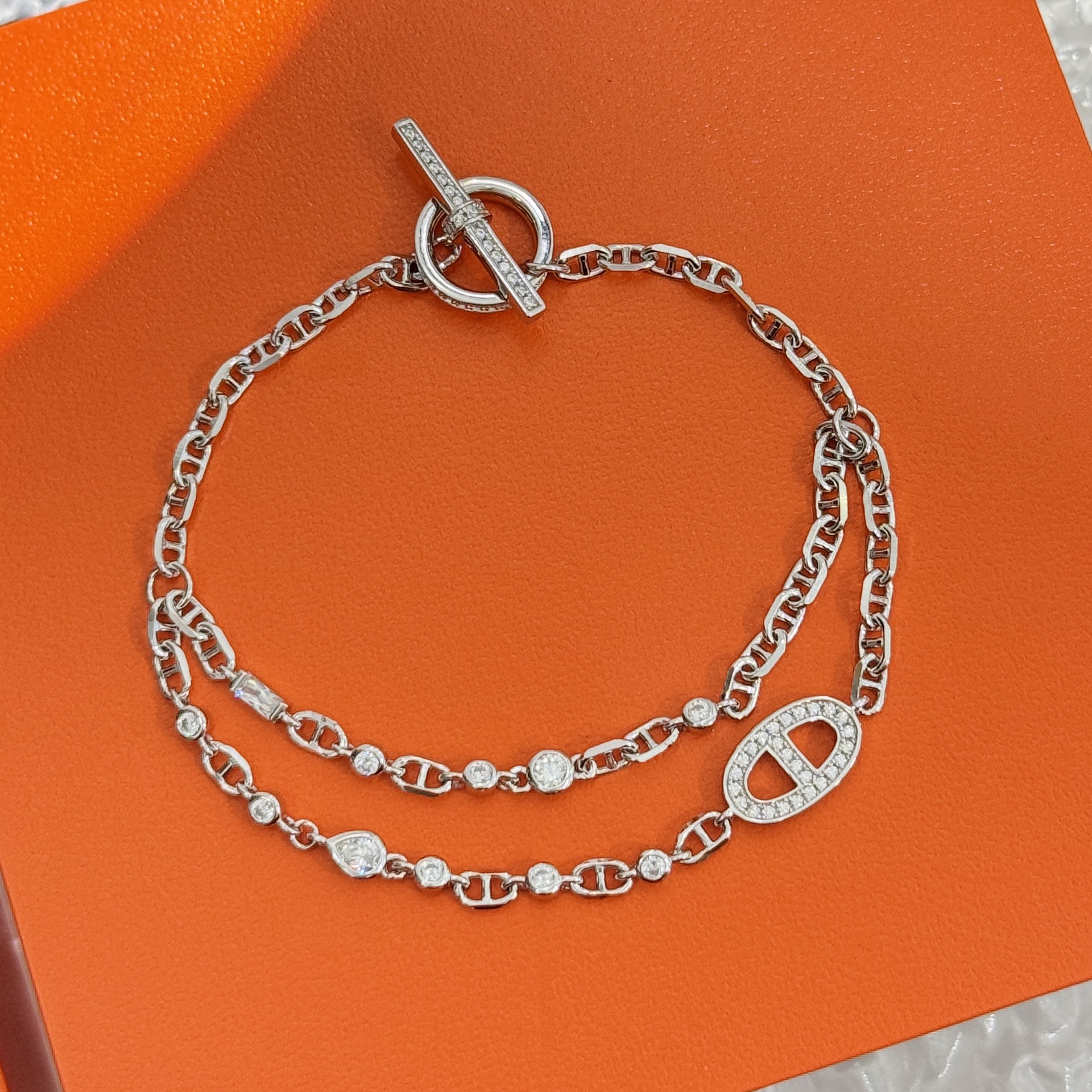 bracelets women's Designer bracelets for woman Luxury Bangle bracelets jewelry H brand high version exquisite full-diamond pig-nose bracelets