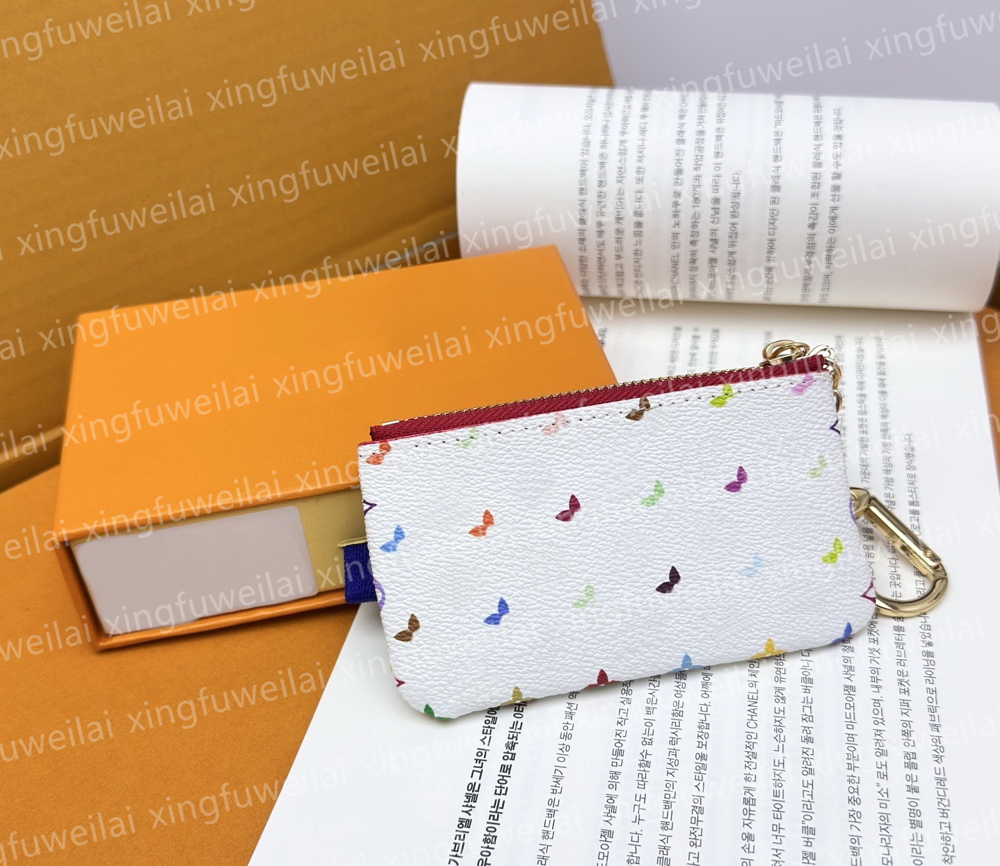 designer wallets bag Keychain Ring KEY POUCH coin purse coin pouch Damier leather Credit Card Holder women bag small zipper purses Wallet with box 2