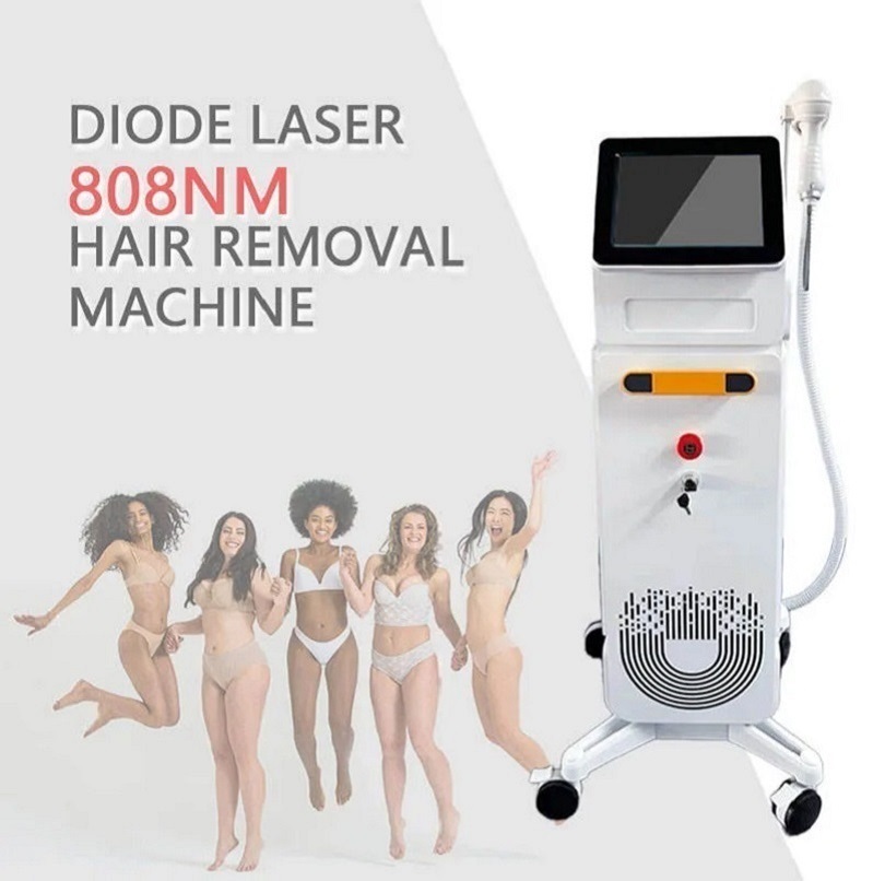 Factory Price Single Handle Vertical 808nm Professional Diode Hair Removal Device Freezing Point Hair Removal Painless and Safe