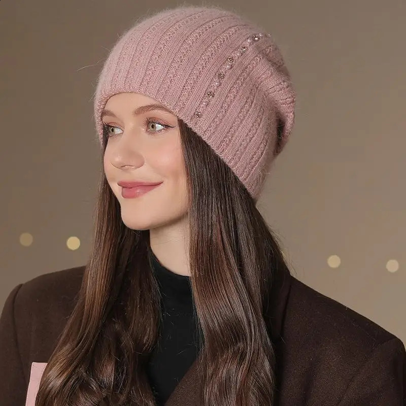 Women Winter Hat Fashion Decorate Beanie Hat Warm Winter Cap For Female Casual Streetwear Knitted Hat 250814