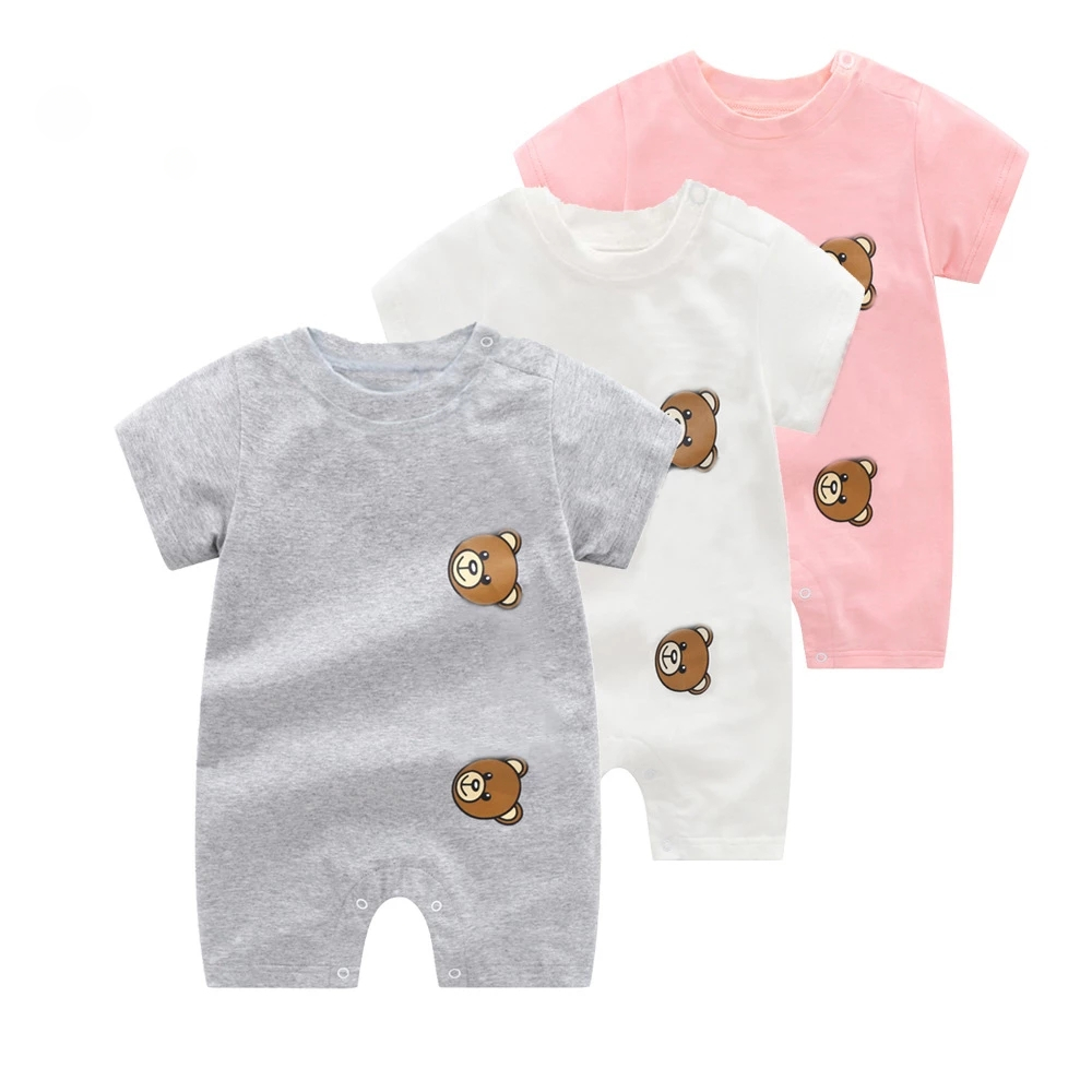 Summer Baby Boys Girls Short Sleeve Rompers Infant Cotton Jumpsuits Toddler Breathable Onesies Kids Clothes Babies Clothing 3-24 Months