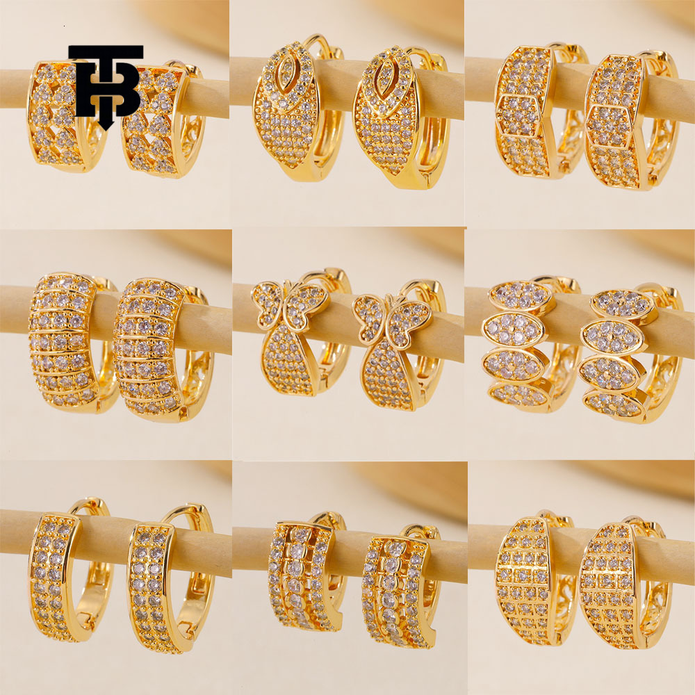 TB BHULAMTE Fashion New Gold Zircon Earrings Multi Style Designer Luxury Jewelry Women's Ear Accessories Free Shipping