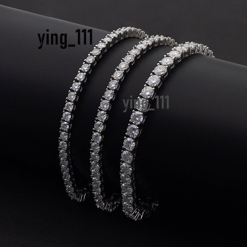 Vente chaude Iced Out 3 mm Silver 925 Bracelet de tennis Moisanite