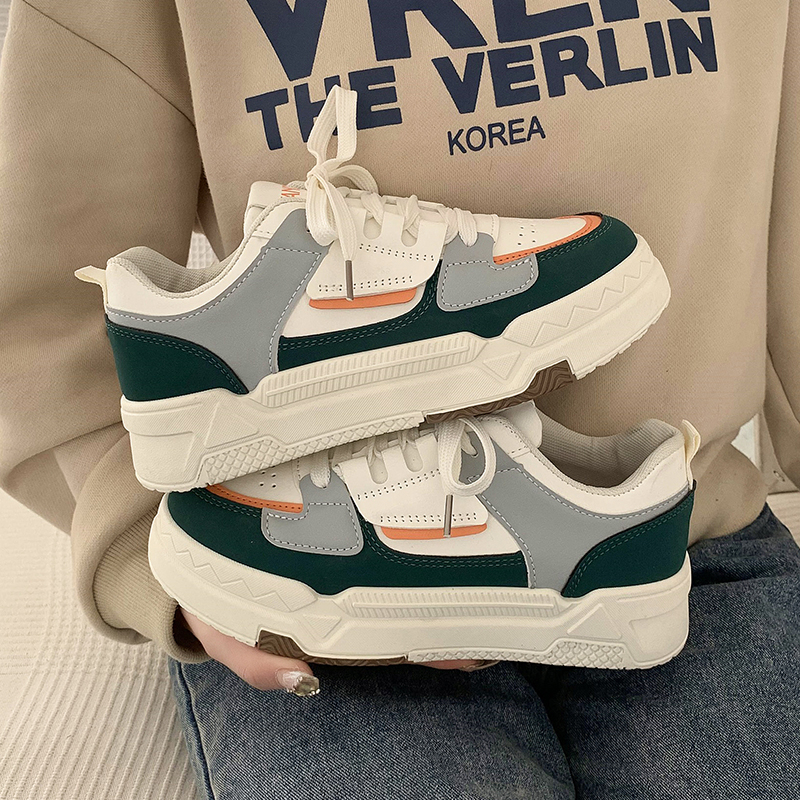 Platform Sneakers 2025 Spring New Sport Versatile Women Hightop Luxury Designer Brand High Quality Shoes Women skateboarding shoes New Color Mixing