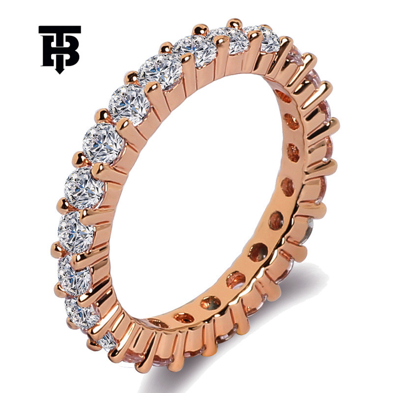 TB BHULAMTE Hot Selling Rose Gold Single Row Diamond Women's Ring Designer Luxury Tail Ring Jewelry Free Shipping Fashion Simple Accessories