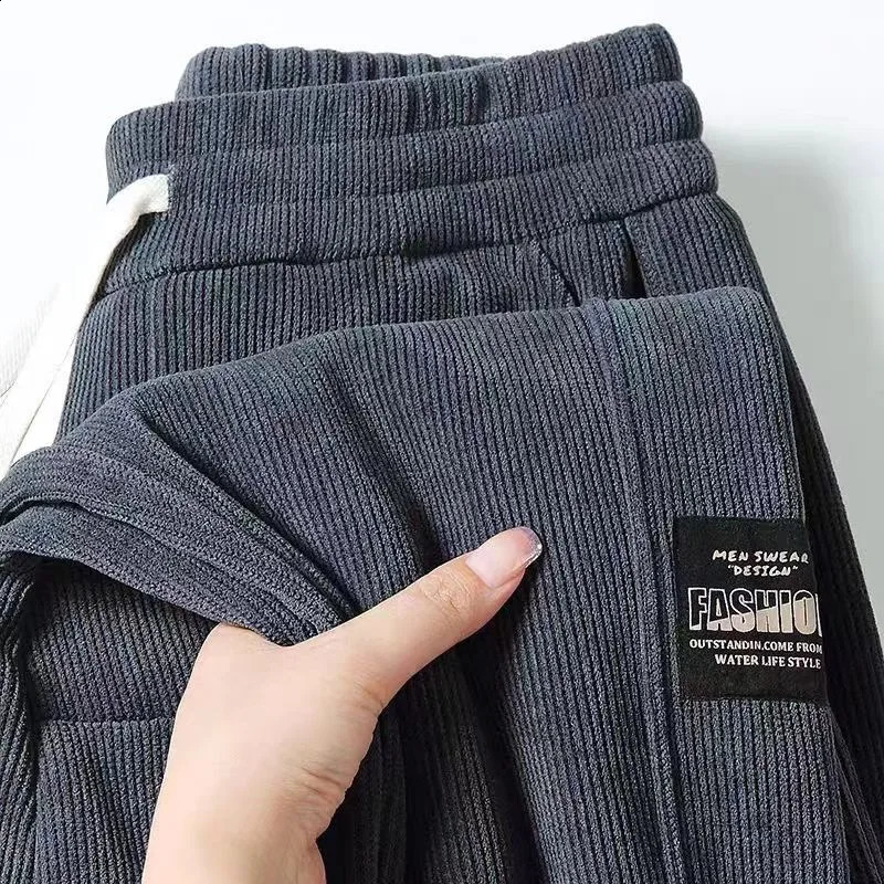 Corduroy Casual Pants Mens Pants Hoodies Spring and Autumn Mens Velvet Sports Pants Trendy 250818